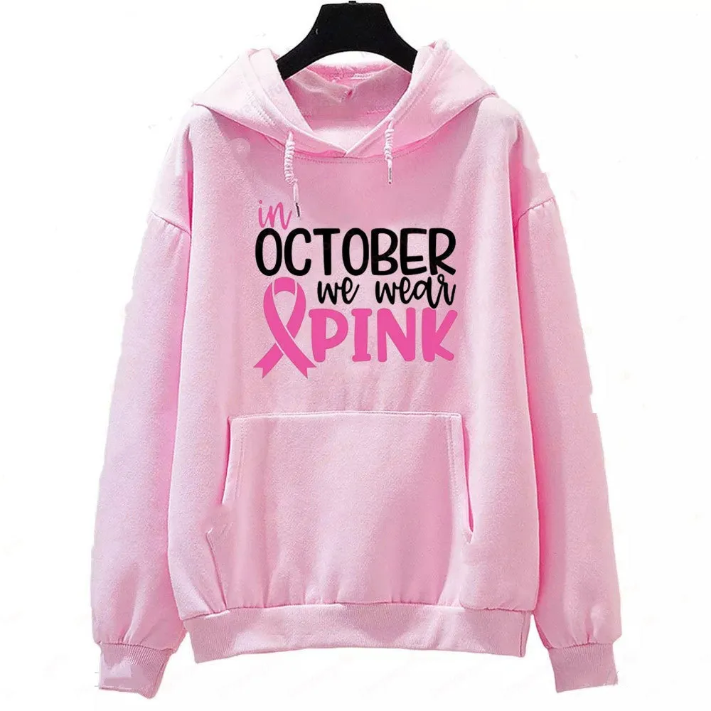 In October We Wear Sweatshirt I'm A Survivor Clothing - Pink
