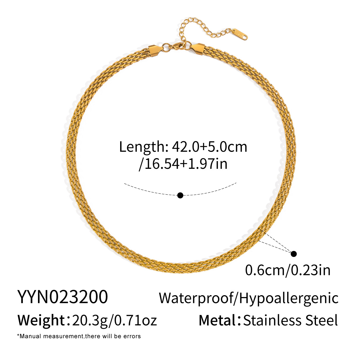 European And American Style Titanium Steel Mesh Woven Bracelet Simple Metal Chain 18K Gold