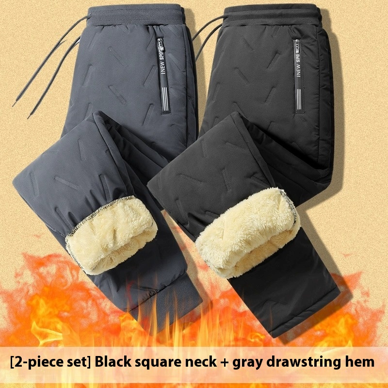 Men's Cashmere Outer Wear Warm And Loose Straight Casual Pants - Image 12