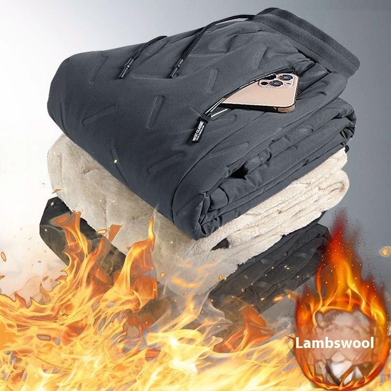 Men's Cashmere Outer Wear Warm And Loose Straight Casual Pants - Image 1