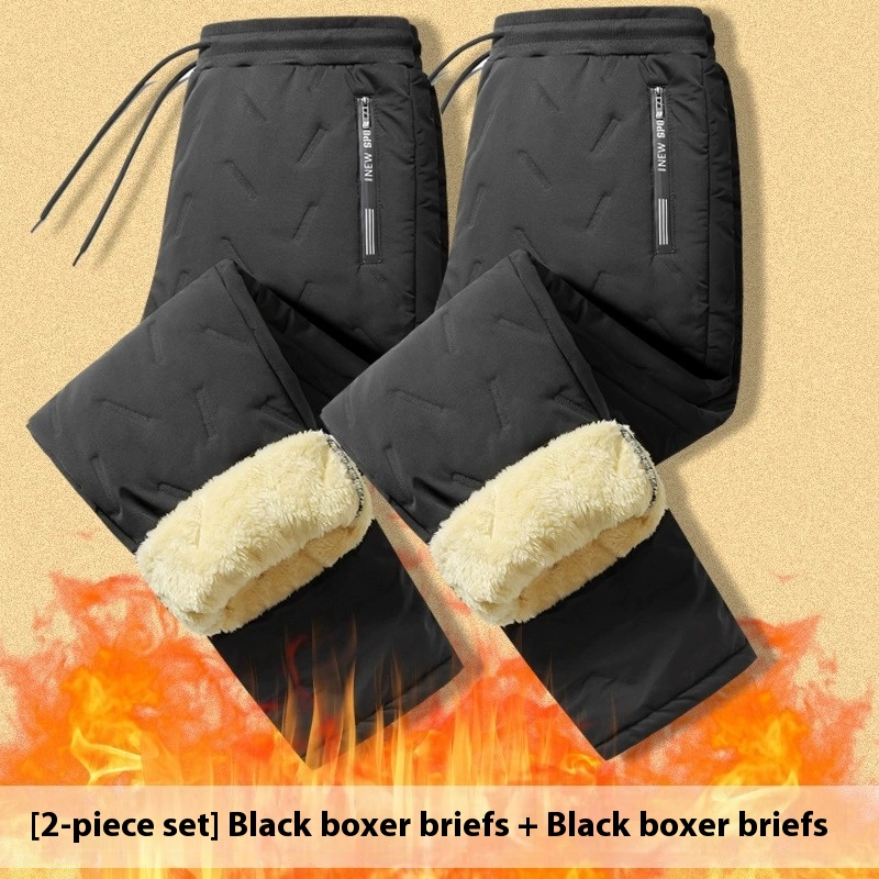 Men's Cashmere Outer Wear Warm And Loose Straight Casual Pants - Image 3