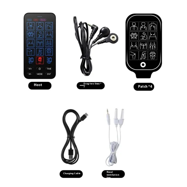 Household Electrotherapy Pulse Multifunctional Neck Massager Ent 12 Mode 4 Patch - Shop at LoveMi