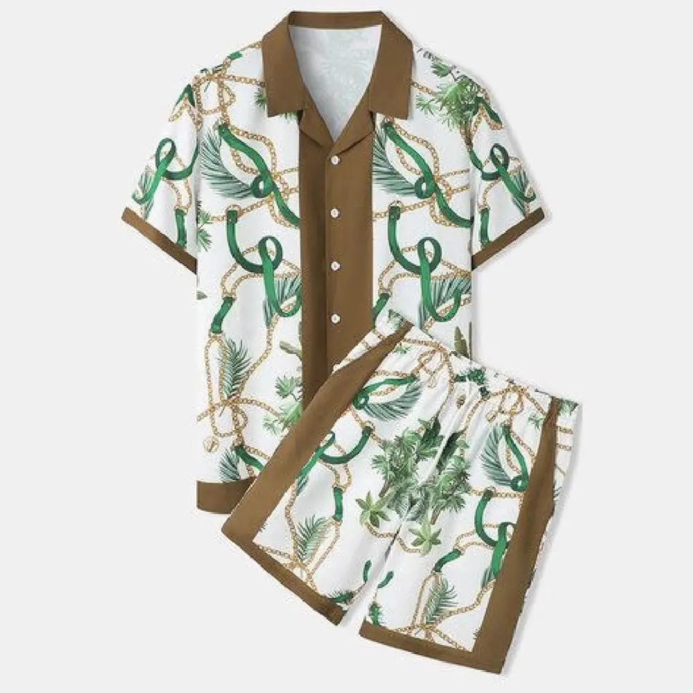 Beach Men and Women Short Sleeve Shirt Outfit