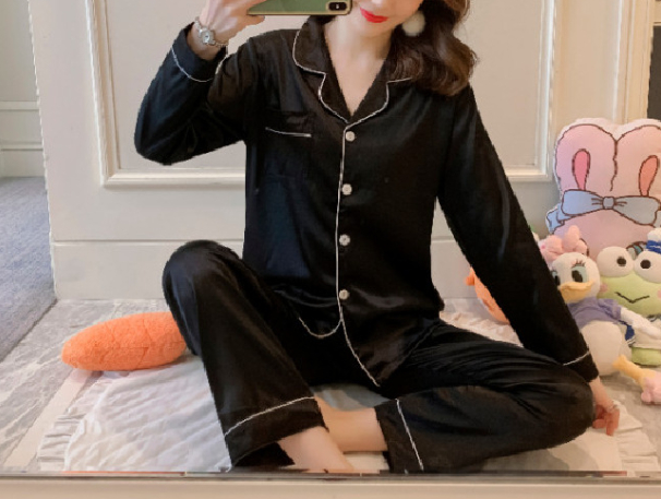 Long sleeve trousers women's pajamas two piece suit