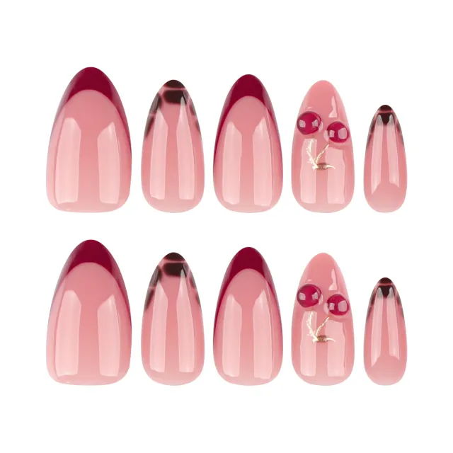 European And American Wear Nail Almond Nail Cherry Nail Tips 2Xb1 - Shop at LoveMi