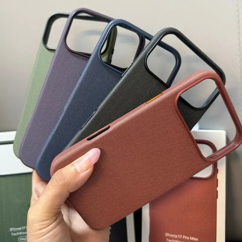 Woven Cloth Pattern Phone Case Magnetic Suction Animation Protective Sleeve