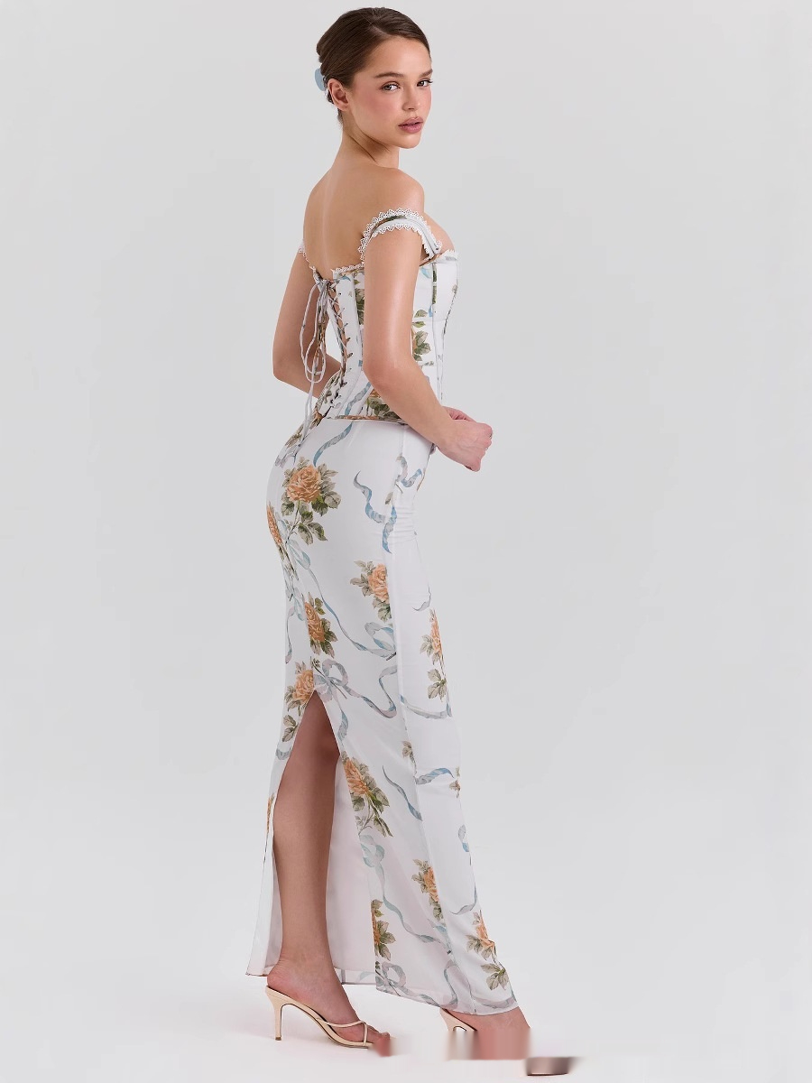 Women's Fishbone Tube Top Slimming Dress