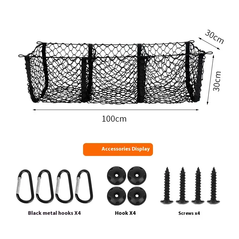 Car Trunk Luggage Three-grid Three-dimensional Storage Net Pocket