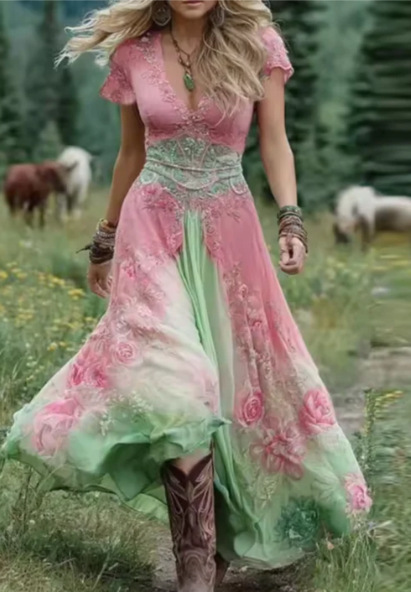 Creative Totem Women's Printed Wear Summer Dress Sjwvldxk8 S - Shop at LoveMi