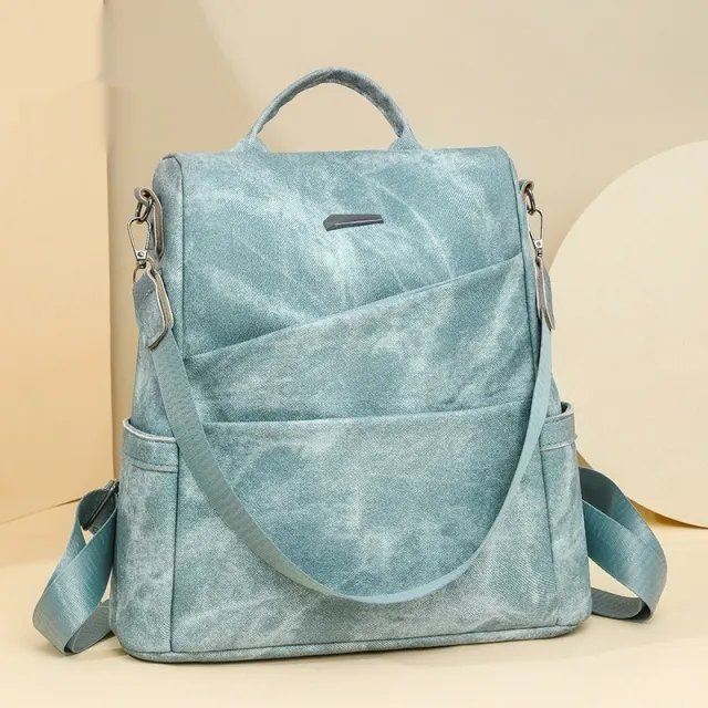 Women's Soft Leather Backpack Bag Leisure Commute Simple Travel Schoolbag Green - Shop at LoveMi
