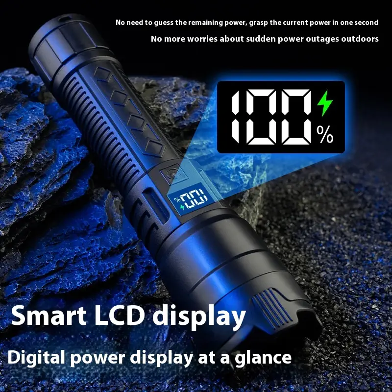Outdoor Power Torch Telescopic Zoom Digital Display