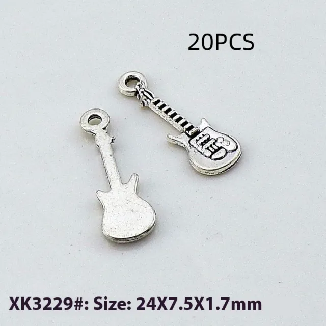 Alloy Decoration Accessories Musical Instrument Guitar Hanging Piece Pendant Silver - Shop at LoveMi