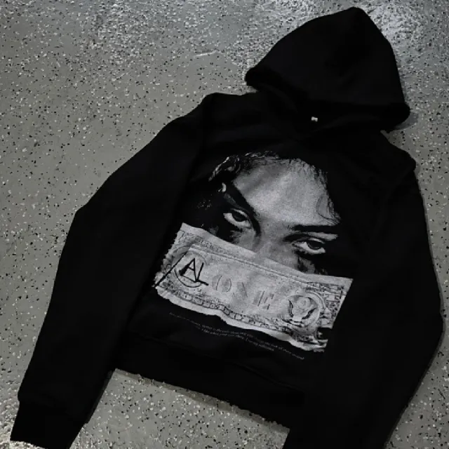 Women's Fashion Personalized Dark Printed Sweater Black - Shop at LoveMi