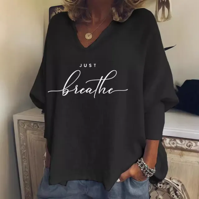Street Hipster V neck Long Sleeve Loose Top Summer Style1 - Shop at LoveMi