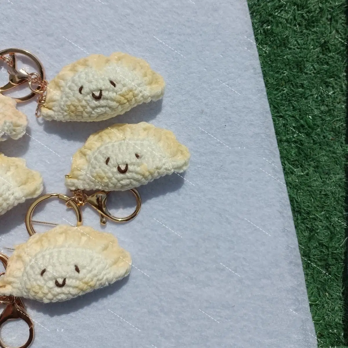 Finished Handmade Crochet Spring Festival Dumpling Pendant