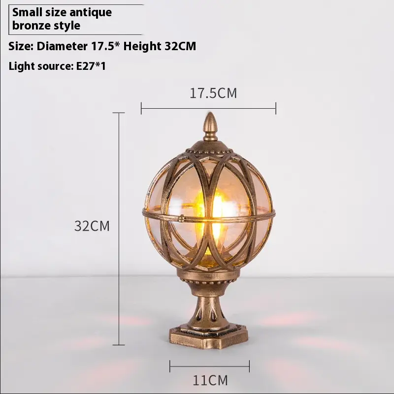 Wall Ball Pillar Lamp Outdoor Simplicity