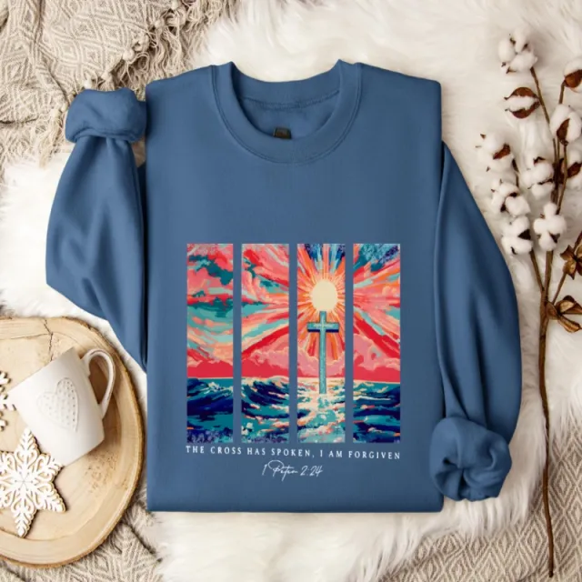 Plus Size Drop shoulder Sleeve Printed Sweater Blue - Shop at LoveMi