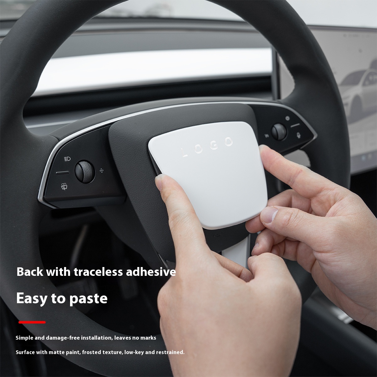 Steering Wheel Patch Decorative Protective Shell White Interior Renewal Accessories