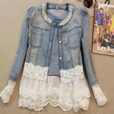 Niche Short Washed Beaded Coat Top Royal Blue - Shop at LoveMi