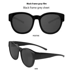 Women's Fashionable Outdoor TR Polarized Sunglasses - Black Frame Grey Piece - View 1
