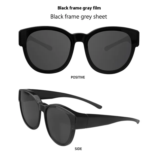 Women's Fashionable Outdoor TR Polarized Sunglasses Black Frame Gray Piece - Shop at LoveMi