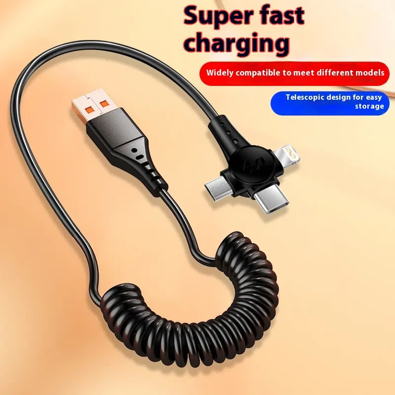 Super Fast Charge Spring Telescopic Data Cable