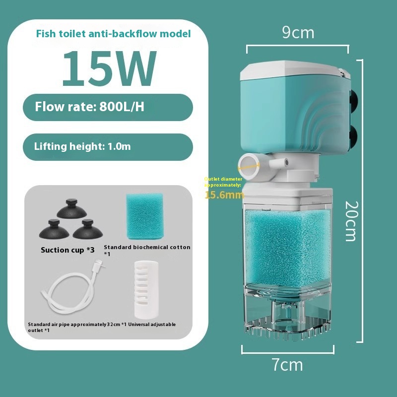 Anti-backflow Filter Aerating Fish Tank Built-in Filter