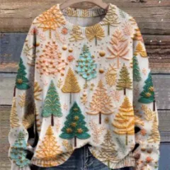 Women's Christmas Street Trend Round-neck Shirt - 7Style-2Xl - View 1