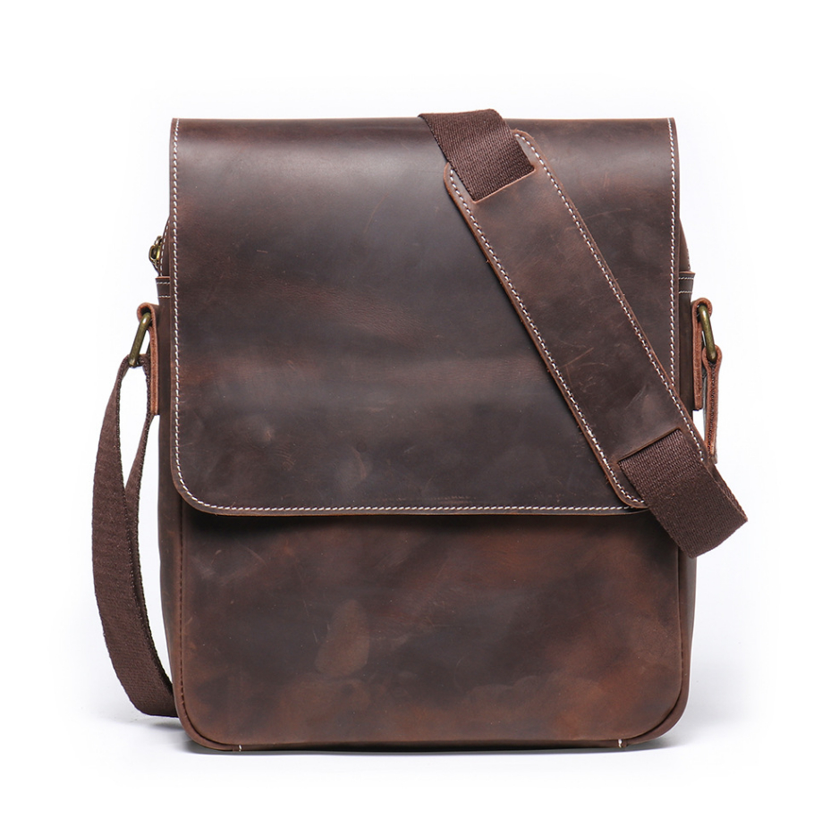 New Men's Handmade Genuine Leather Shoulder Bag - Image 9