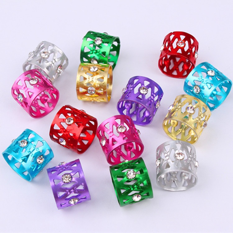 Wig Decoration Hollow Jeweled 7 Color Aluminum  Aluminum Headwear Hair Ring