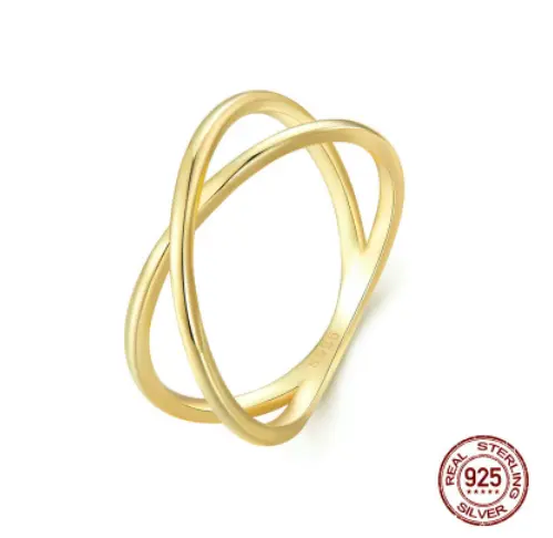 Cross ring sterling silver s925 platinum-plated silver ring