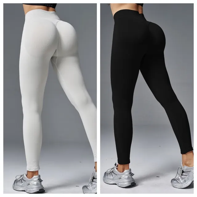 Peach Hip Tight Mid Waist Yoga Pants Hip Lifting Running Fitness Black White - Shop at LoveMi