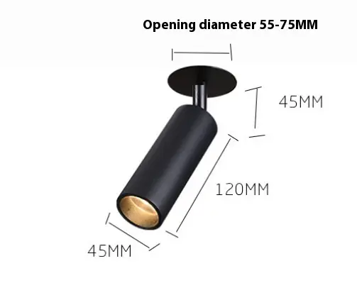 Hole Track Spotlight Embedded Cylinder Guide Rail LED Light Changing