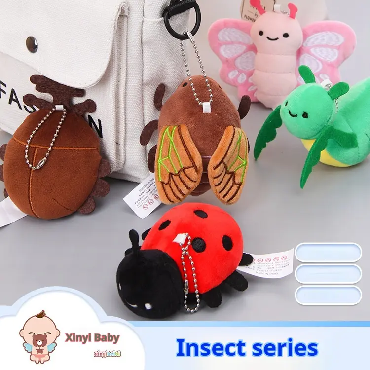 Insect Series Plush Toy Mantis Bee Keychain Backpack Pendant
