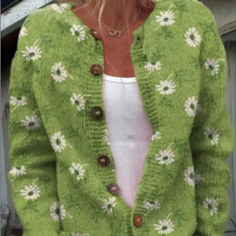 3D Digital Printing Cardigan Knitted Coat Women's Clothing Hwj 1631113 - Shop at LoveMi