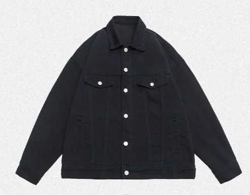 Retro Washed Dyed Loose Denim Coat Midnight Blue - Shop at LoveMi