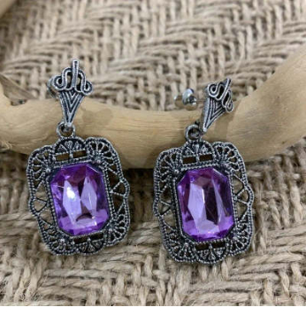 Purple Copper Plate Inlaid Zircon