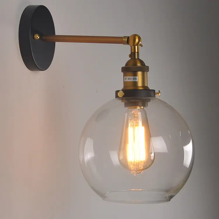 Retro Coffee Restaurant Decoration Round Ball Glass