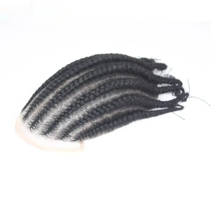 Men's Special Real Hair Hand-woven African Braid Wig Men Hair Piece