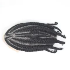 Men's Special Real Hair Hand-woven African Braid Wig Men Hair Piece - Full Lace 3 - View 1