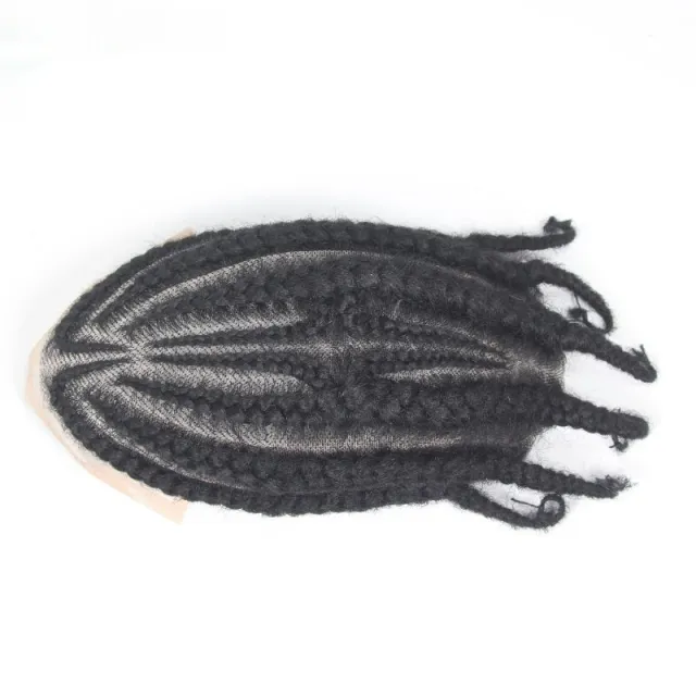 Men's Special Real Hair Hand woven African Braid Wig Men Hair Piece Full Lace 3 - Shop at LoveMi