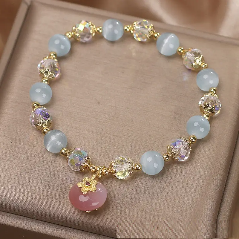 Chinese Style Light Luxury High Sense Yanyuan Agate Peace Buckle Pendant Bracelet