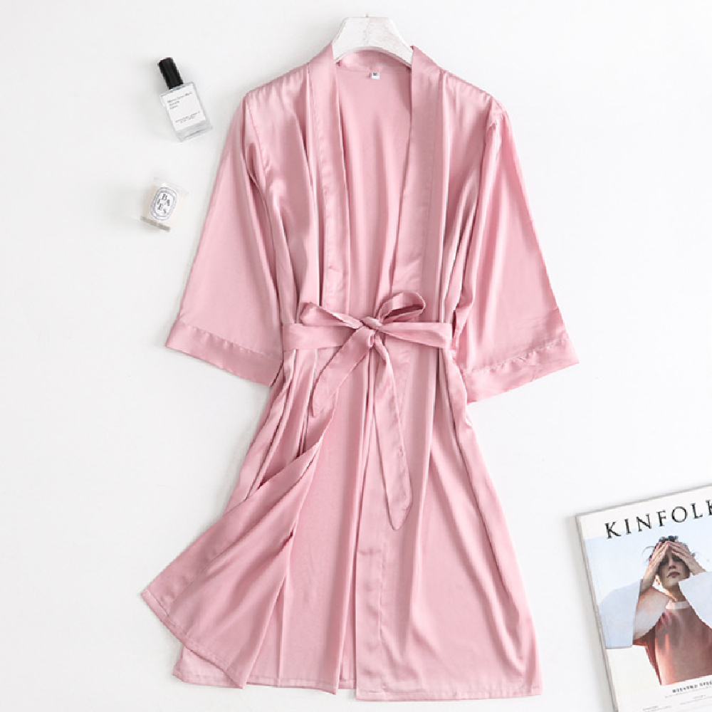 New Summer Robe Lace-up Ice Silk Women