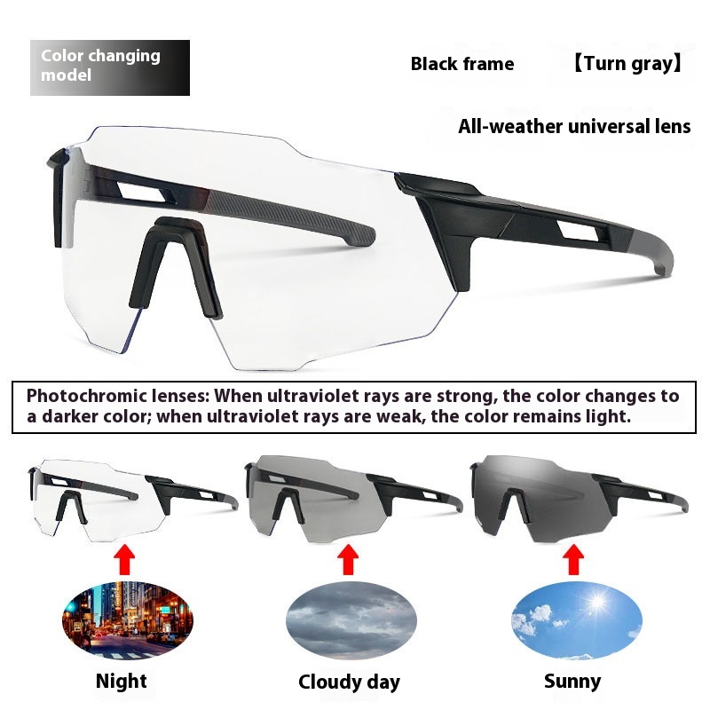 Trendy Color Changing Glasses For Riding Sports Outdoor Running