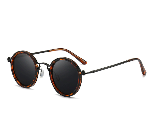 Women'S Round Frame Retro Polarized Sunglasses Tortoiseshell Black Gray - Shop at LoveMi