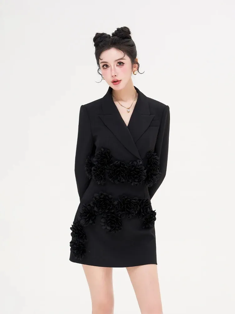 French Casual Suit Skirt Short Socialite - Black