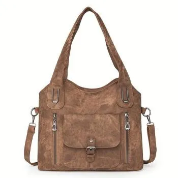 Soft Leather Handbag Soft Synthetic Leather Vintage - Brown