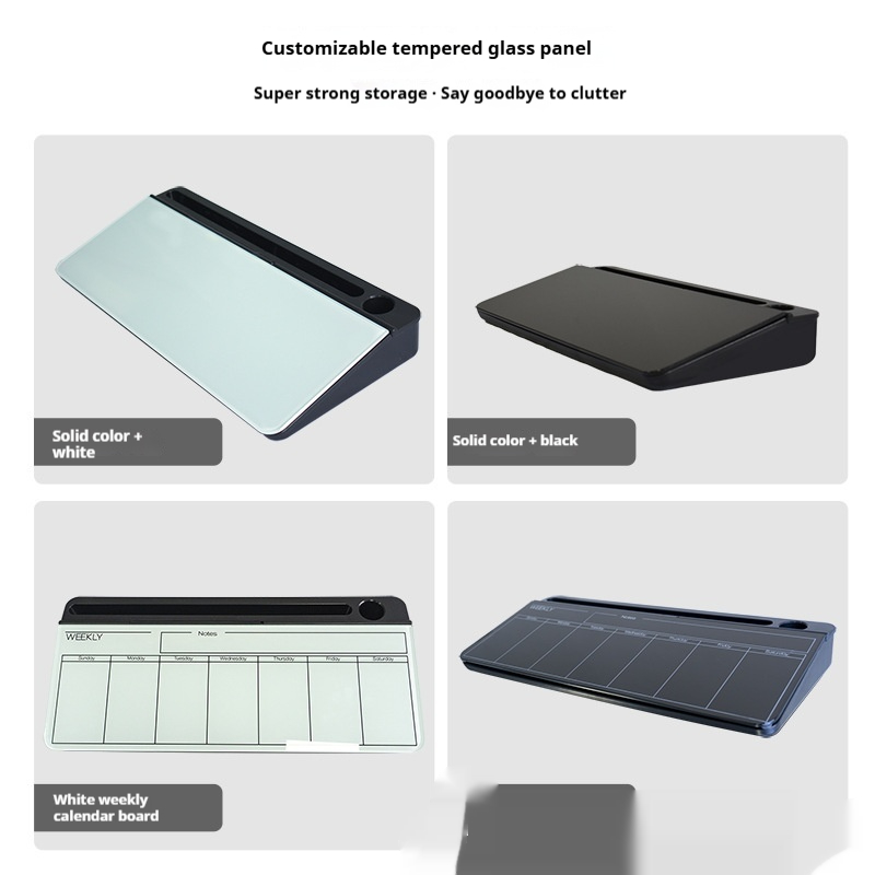 Table Top Glass Whiteboard Erasable Work Memo Board Supplies