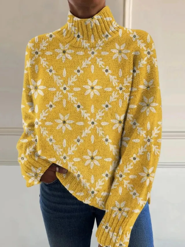 Women's Christmas Printed Turtleneck Sweater 7 E127 - Shop at LoveMi