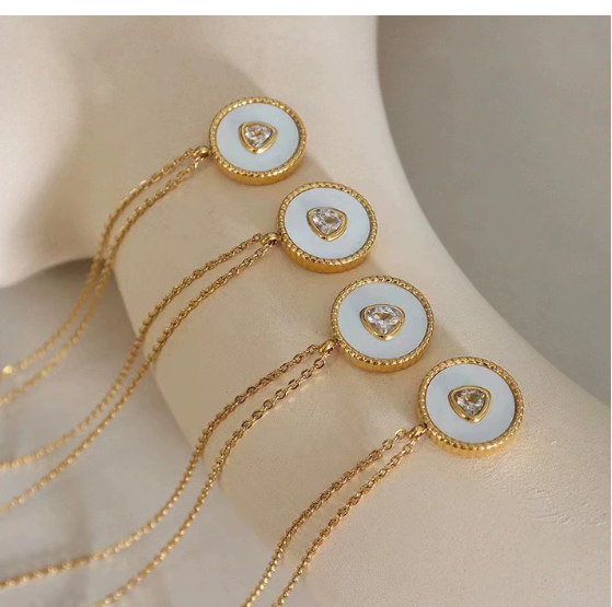 18k Gold-plated White Seashell And Gold Necklace